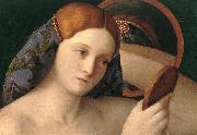 BELLINI, Giovanni Naked Young Woman in Front of the Mirror (detail) Spain oil painting artist